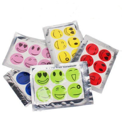 Summer Smile Mosquito Sticker 6-Pack in random colors, non-toxic mosquito repellent