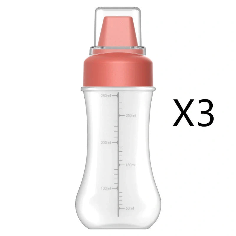 Five-hole Scale Squeezing Sauce Bottle with Lid in elegant black, grey, and Finnish red