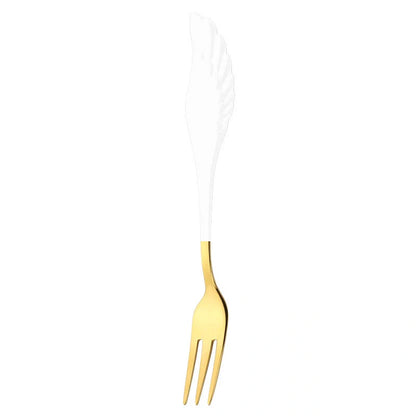 304 stainless steel angel wing spoon and fork set in various colors
