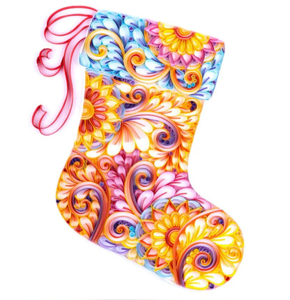 Handmade quilted paper painting craft kit with tools and materials for DIY decor