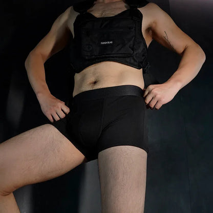 Men's solid colour cotton boxer shorts showing available colours: black, white, silver grey, light green