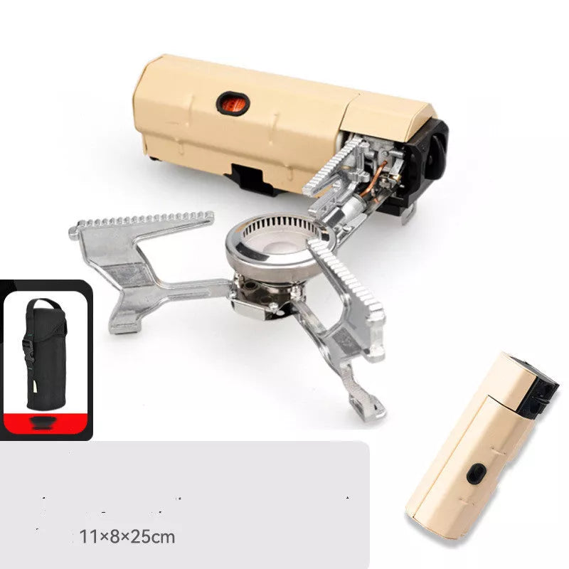 Portable folding cassette stove for outdoor cooking with storage bag