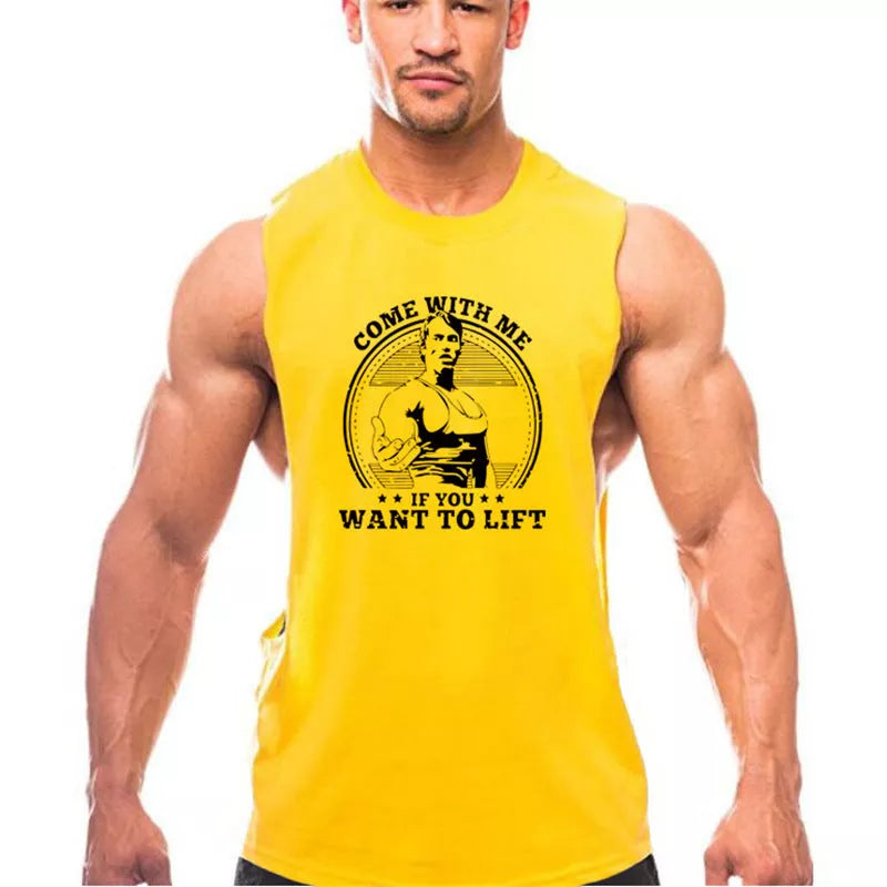 Men's cotton workout vest in various colors, perfect for sports and fitness activities