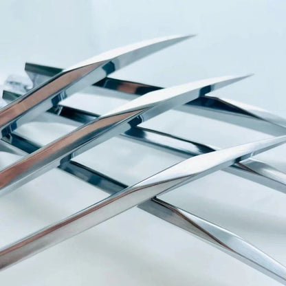 Premium aluminum cosplay war claws in matte and mirror finish for costumes and Halloween