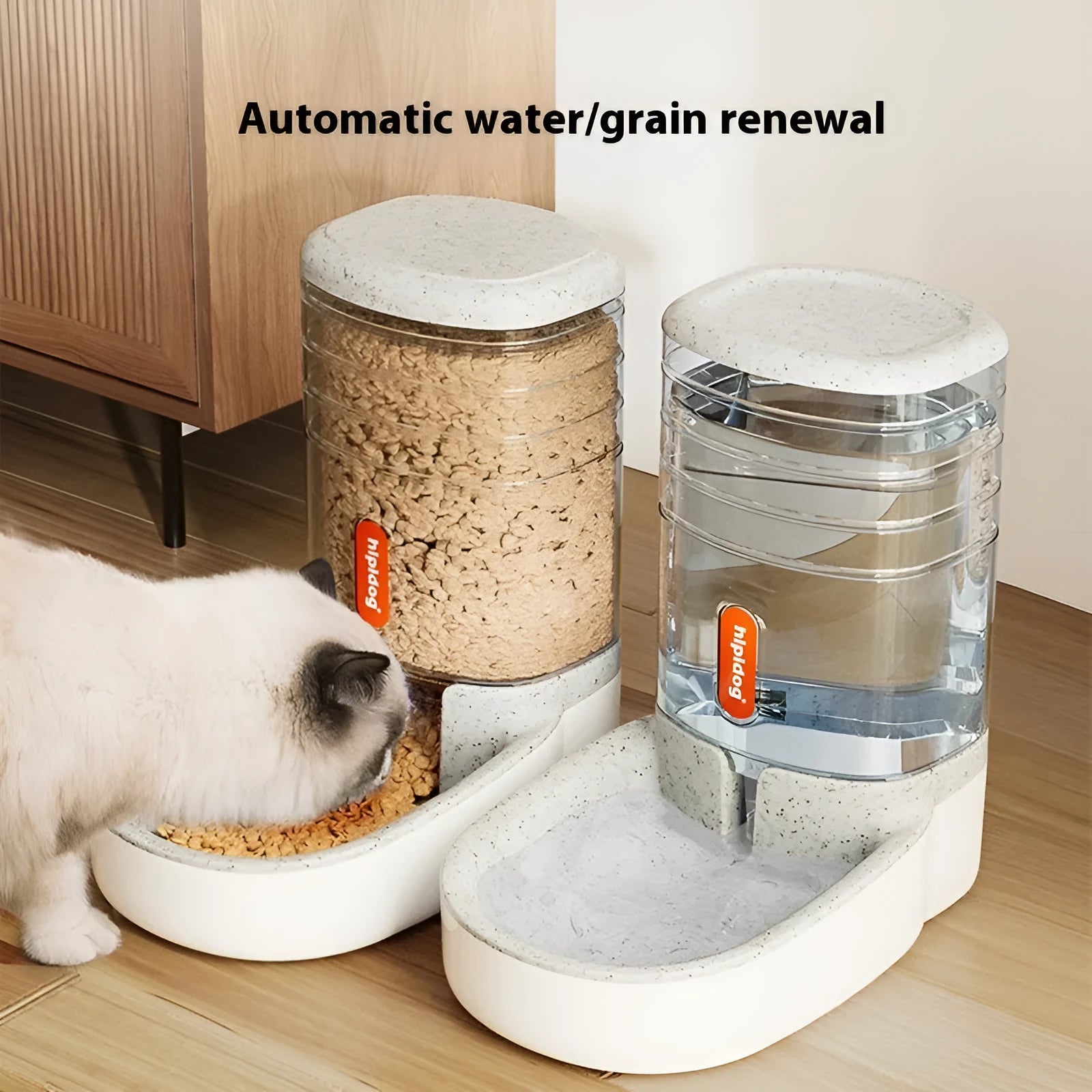 Automatic pet water fountain and feeder in a choice of colours with 3.8-litre capacity.