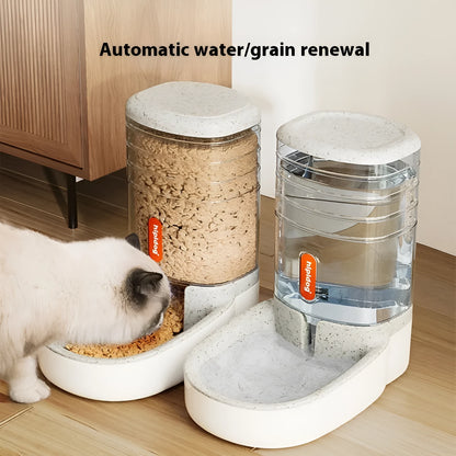 Automatic pet water fountain and feeder in a choice of colours with 3.8-litre capacity.