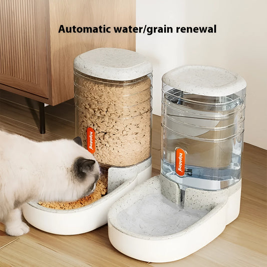 Automatic pet water fountain and feeder in a choice of colours with 3.8-litre capacity.