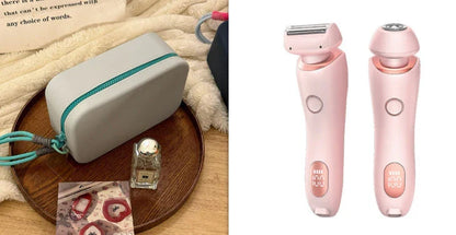 Cordless women's electric shaver with specialized square foil head and hypoallergenic blades for smooth, hair-free skin