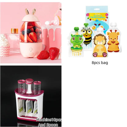 Blue portable blender with 400ml capacity and USB cable for juicing and food prep