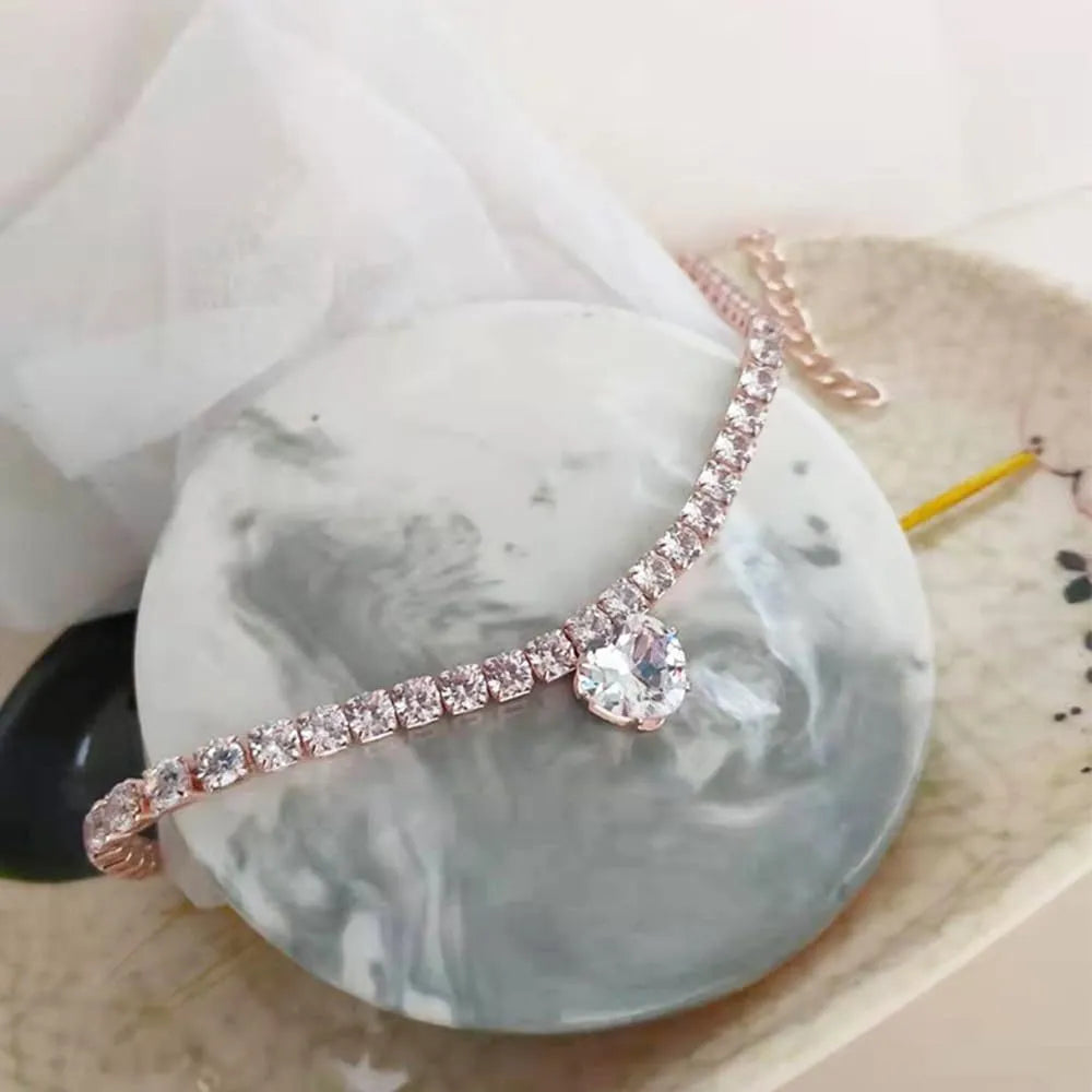 Gold heart-shaped rhinestone pet collar with adjustable chain for dogs and cats