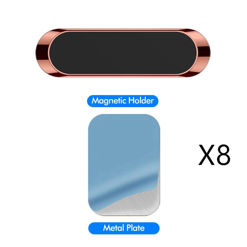 F6 Strip Plate Magnetic Car Phone Holder with steel spring frame in grey