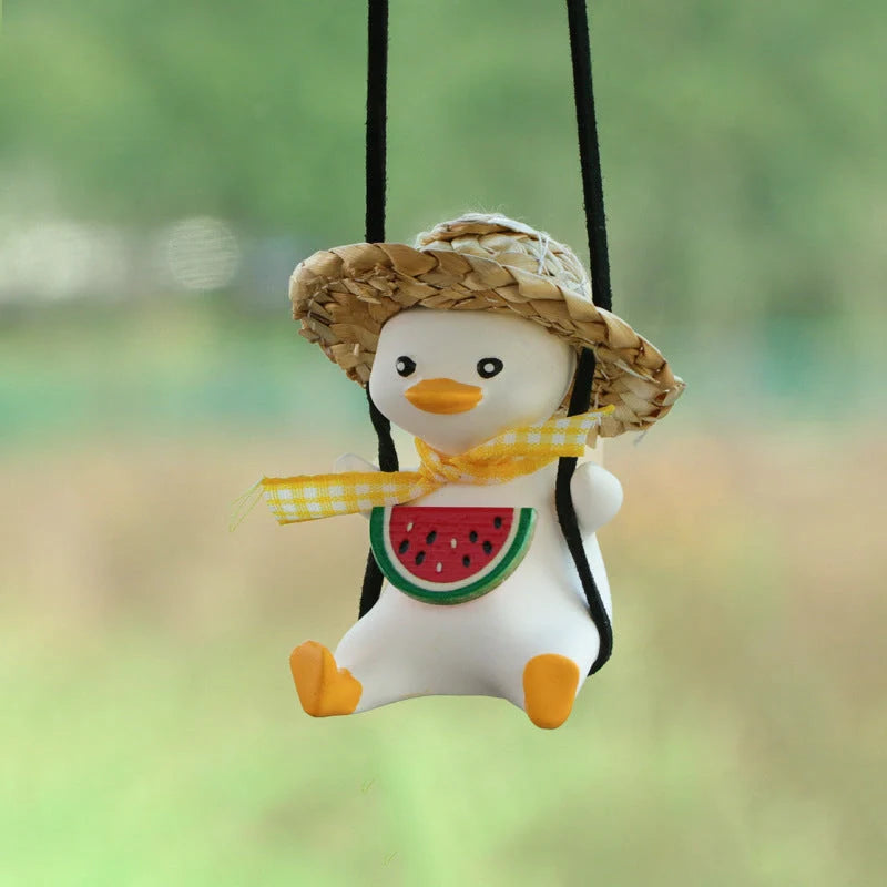 Cute anime little duck swing car pendant for rearview mirror decoration