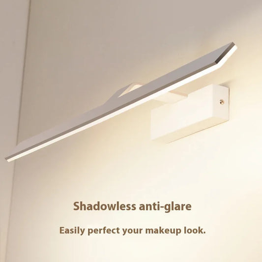 White LED mirror headlight with three-colour dimming for bathroom wall mounting, 520mm length