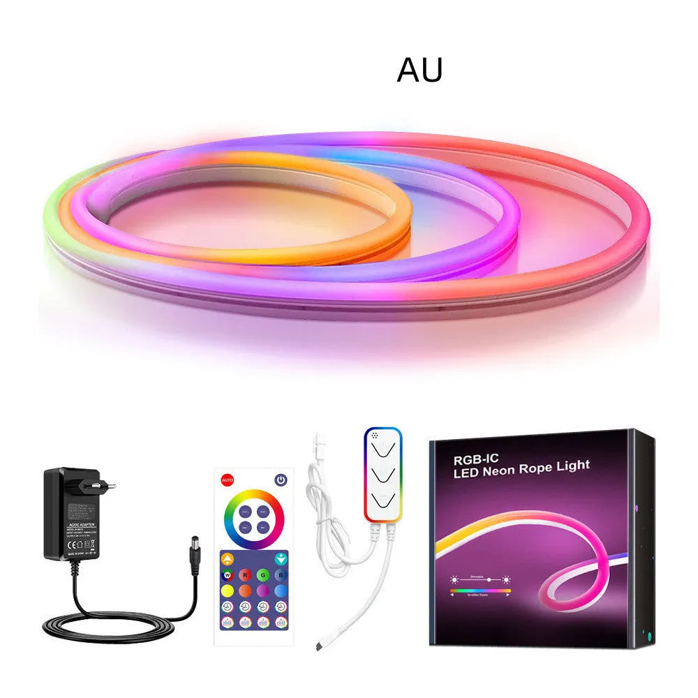 Graffiti Smart WiFi LED Neon Bar strip light in 3m or 5m length, 144W, IP68 waterproof, with remote control and power cord.