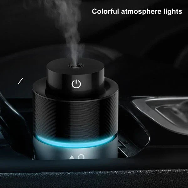 Compact and portable car humidifier with sleek design and efficient mist output to purify and moisturize the air in your vehicle