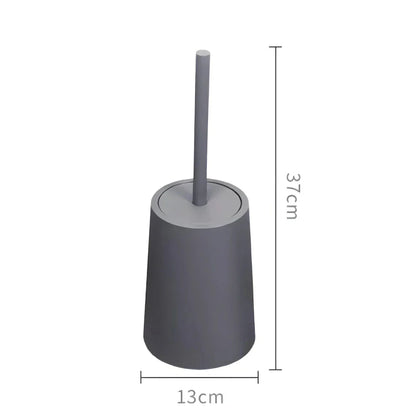 Modern black toilet brush with lid and stable base for effective and convenient bathroom cleaning