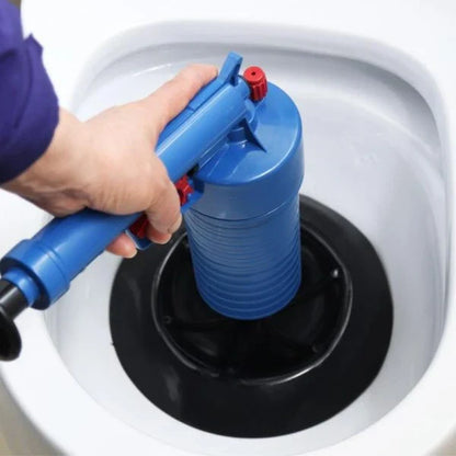 Air Drain Blaster - A high-pressure air-powered drain cleaner that quickly clears clogged sinks, tubs, and toilets without harsh chemicals.