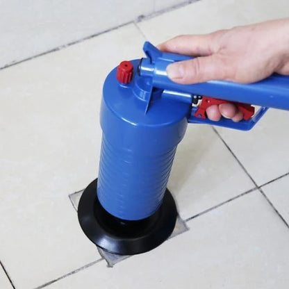 Air Drain Blaster - A high-pressure air-powered drain cleaner that quickly clears clogged sinks, tubs, and toilets without harsh chemicals.