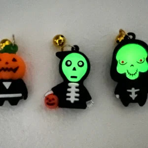 Collaween Halloween Pet Collar Adornment with glowing pumpkin and skull designs, providing a comfortable and stylish way to keep your pet safe and visible during the spooky season.