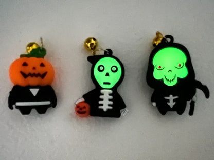 Collaween Halloween Pet Collar Adornment with glowing pumpkin and skull designs, providing a comfortable and stylish way to keep your pet safe and visible during the spooky season.