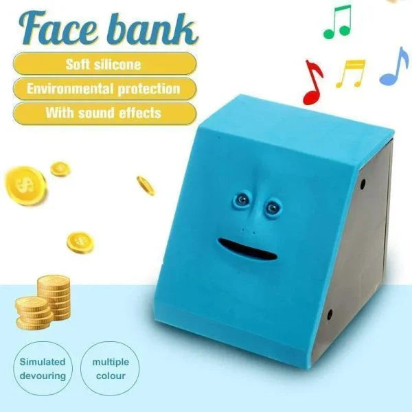 Automatic Funny Monkey Face Coin Bank with a vibrant, animated face that chews and swallows coins, encouraging saving in a playful and engaging way.