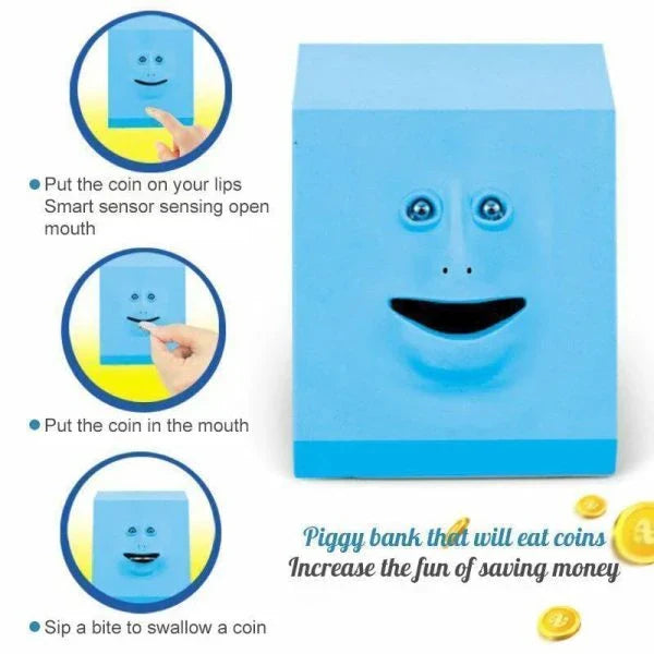 Hhomeenjoy Automatic Funny Monkey Face Coin Bank with Music & Animation