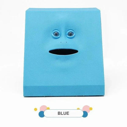 Automatic Funny Monkey Face Coin Bank with a vibrant, animated face that chews and swallows coins, encouraging saving in a playful and engaging way.