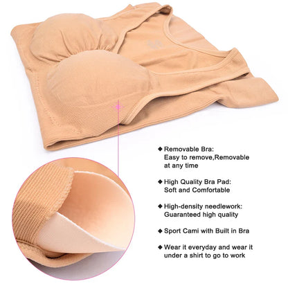 Comfortable, figure-flattering women's body sculpting vest with compression zones and built-in bra support