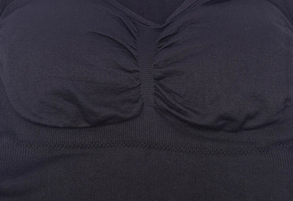 Comfortable, figure-flattering women's body sculpting vest with compression zones and built-in bra support