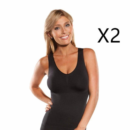 Comfortable, figure-flattering women's body sculpting vest with compression zones and built-in bra support