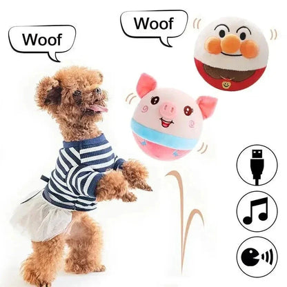 Interactive Talking Dog Toy Ball with Auto Bounce and Squeak Function for Pet Entertainment and Exercise