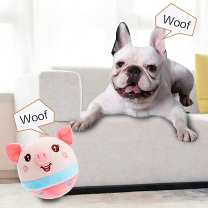 Interactive Talking Dog Toy Ball with Auto Bounce and Squeak Function for Pet Entertainment and Exercise