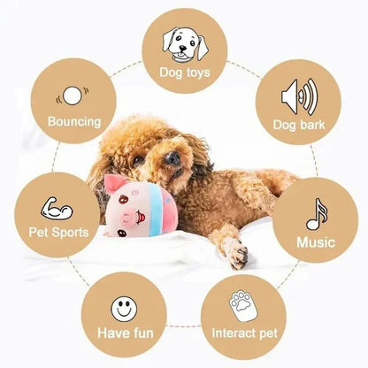 Interactive Talking Dog Toy Ball with Auto Bounce and Squeak Function for Pet Entertainment and Exercise