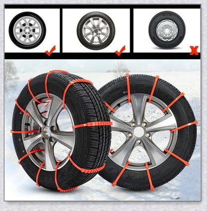 Reusable anti-snow chains for car tires, providing superior traction and grip on snowy and icy roads