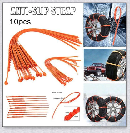 Reusable anti-snow chains for car tires, providing superior traction and grip on snowy and icy roads