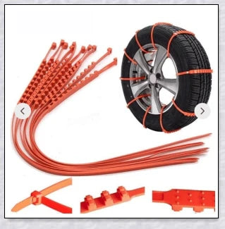 Reusable anti-snow chains for car tires, providing superior traction and grip on snowy and icy roads