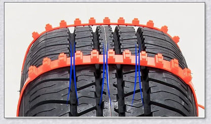 Reusable anti-snow chains for car tires, providing superior traction and grip on snowy and icy roads