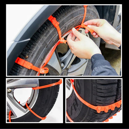Reusable anti-snow chains for car tires, providing superior traction and grip on snowy and icy roads