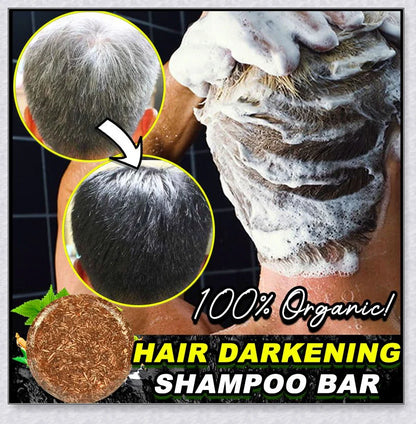 Organic Hair Darkening Shampoo Bar - Restore Natural Hair Color with Tuber Fleece-Flower Extract