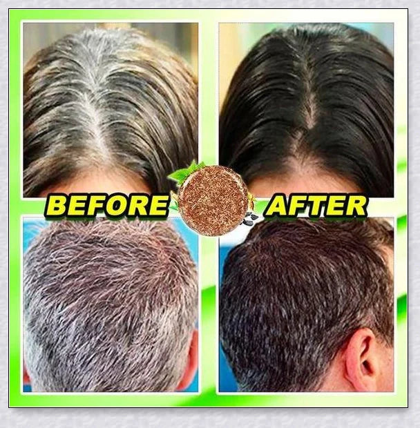 Organic Hair Darkening Shampoo Bar - Restore Natural Hair Color with Tuber Fleece-Flower Extract