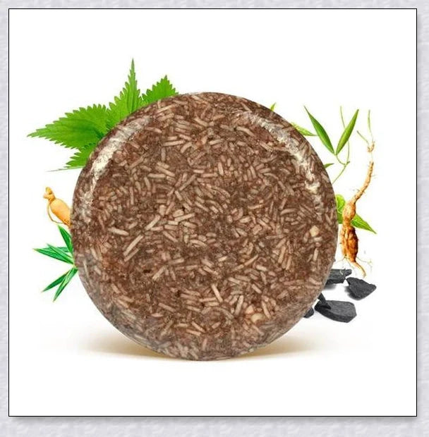 Organic Hair Darkening Shampoo Bar - Restore Natural Hair Color with Tuber Fleece-Flower Extract