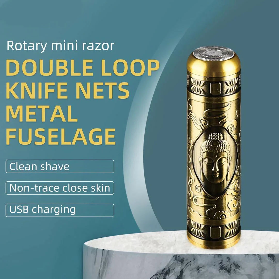 Rechargeable Waterproof Electric Shaver with rotary razor, waterproof design, and rechargeable battery
