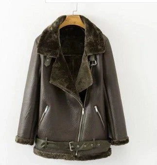 Hhomeenjoy US Premium Faux Fur Leather Jacket
