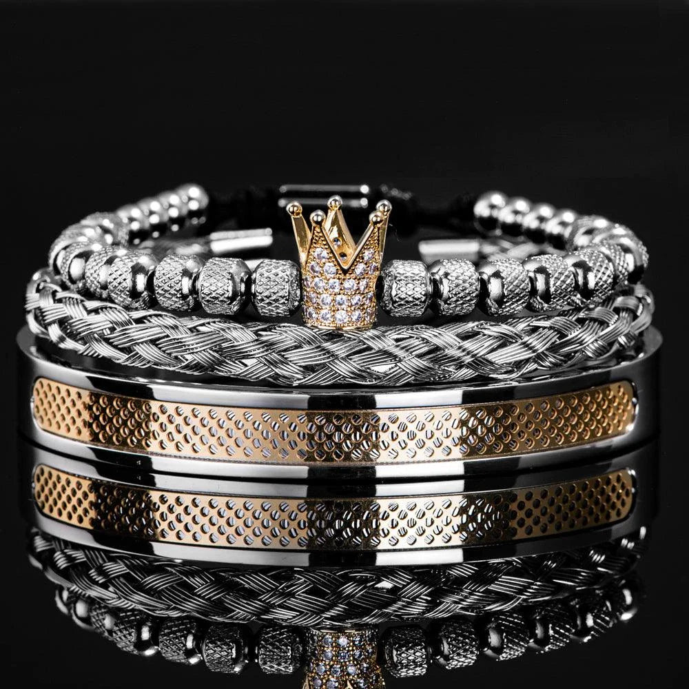 Stainless steel C bracelet in gold, silver, black, and rose gold colors