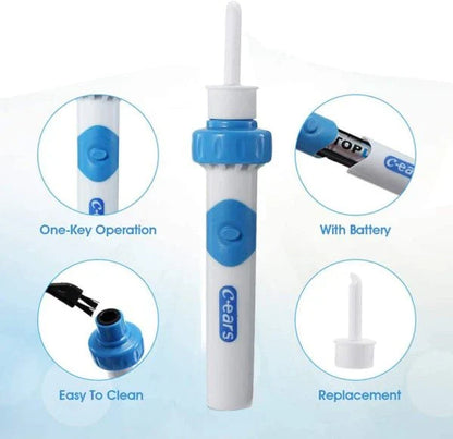 Ear Wax Vacuum Cleaner Removal Kit, featuring a suction tool with soft silicone tips for safe and effective earwax removal
