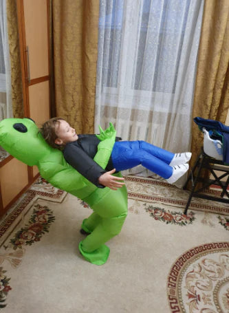 Eeky Halloween Inflatable Alien Costume with mind-bending optical illusion and durable polyester construction
