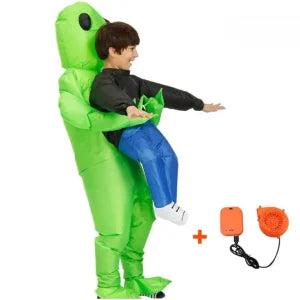 Eeky Halloween Inflatable Alien Costume with mind-bending optical illusion and durable polyester construction