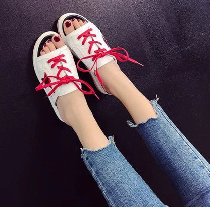 Lace, drag, thick bottom muffin and mid-heeled women's slippers in black, featuring a unique design with premium materials for a stylish, comfortable fit.