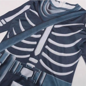 Officially licensed Fortnite Skull Trooper costume with skeleton jumpsuit, gloves, bandana, and accessories for Halloween and cosplay events