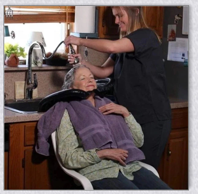 Inflatable Anti Splash Portable Shampoo Tray for easy and mess-free hair washing at home or in a salon setting